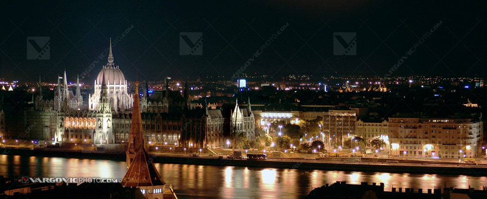 Panoramic view on Budapest city from Budim castle